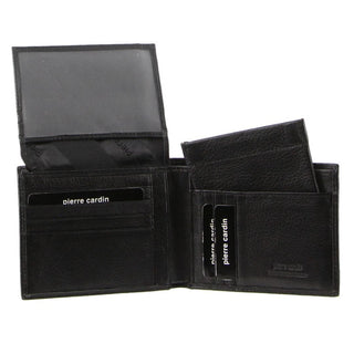 Leather Wallet Black / Leather PC 9449 BLK Pierre Cardin Italian Leather Men's Wallet/Card Holder in Black