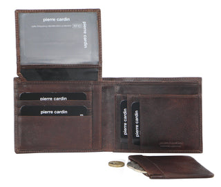 Leather Wallet Chocolate / Leather PC 9449 CHOC Pierre Cardin Italian Leather Men's Wallet/Card Holder in Chocolate