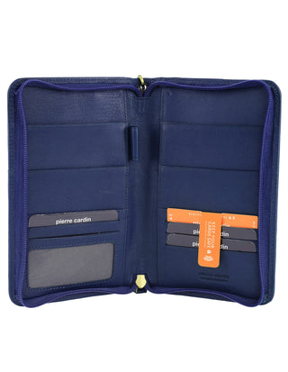 Passport Wallet Navy / Leather PC 3911 NAVY Pierre Cardin Italian Leather Passport Wallet in Navy