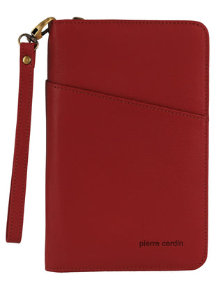 Passport Wallet Red / Leather PC 3911 RED Pierre Cardin Italian Leather Passport Wallet in Red