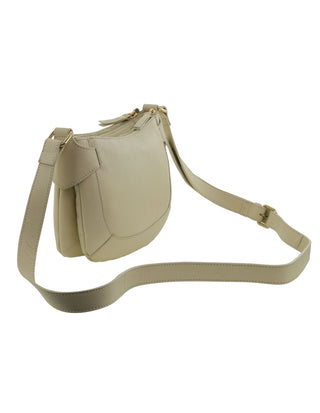 Crossbody Bag Bone / Leather PC 3991 BONE Pierre Cardin Italian Leather Sleek Crossbody Ladies Bag in Bone