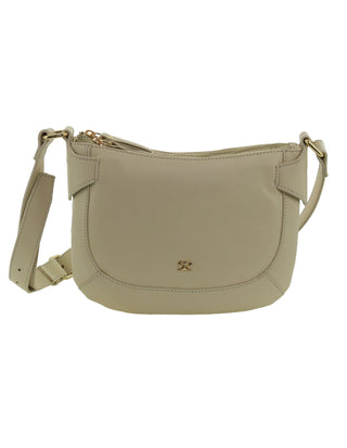 Crossbody Bag Bone / Leather PC 3991 BONE Pierre Cardin Italian Leather Sleek Crossbody Ladies Bag in Bone