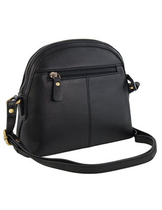 Crossbody Bag Black / Leather PC 4011 BLK Pierre Cardin Italian Leather Sleek Ladies Crossbody Bag in Black