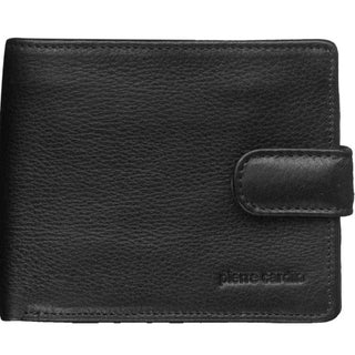 Leather Wallet Black / Leather PC 8874 BLK Pierre Cardin Italian Leather Tab Men's Wallet in Black