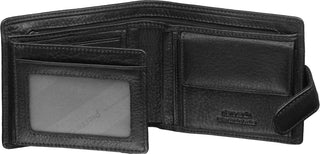 Leather Wallet Black / Leather PC 8874 BLK Pierre Cardin Italian Leather Tab Men's Wallet in Black