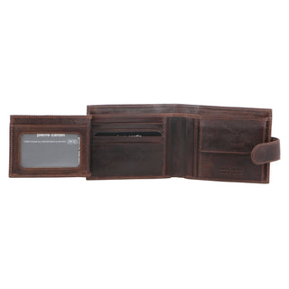 Leather Wallet Chocolate / Leather PC 8874 CHOC Pierre Cardin Italian Leather Tab Men's Wallet in Chocolate