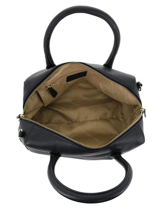 Mini Tote/Crossbody Bag Black / Leather PC 4142 BLACK Pierre Cardin Italian Leather Tote Crossbody Bag in Black