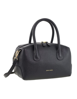 Mini Tote/Crossbody Bag Black / Leather PC 4142 BLACK Pierre Cardin Italian Leather Tote Crossbody Bag in Black