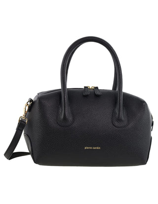 Mini Tote/Crossbody Bag Black / Leather PC 4142 BLACK Pierre Cardin Italian Leather Tote Crossbody Bag in Black