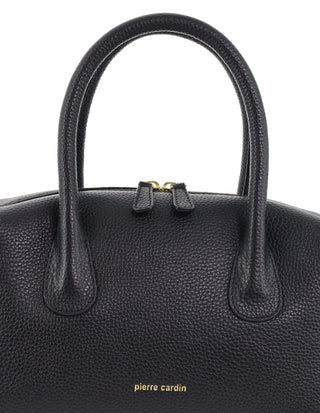 Mini Tote/Crossbody Bag Black / Leather PC 4142 BLACK Pierre Cardin Italian Leather Tote Crossbody Bag in Black