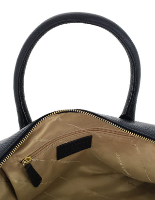 Mini Tote/Crossbody Bag Black / Leather PC 4142 BLACK Pierre Cardin Italian Leather Tote Crossbody Bag in Black