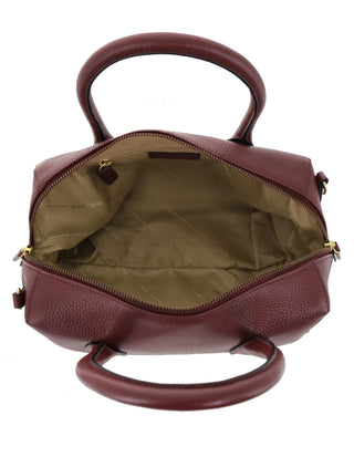 Mini Tote/Crossbody Bag Wine / Leather PC 4142 WINE Pierre Cardin Italian Leather Tote Crossbody Bag in Wine