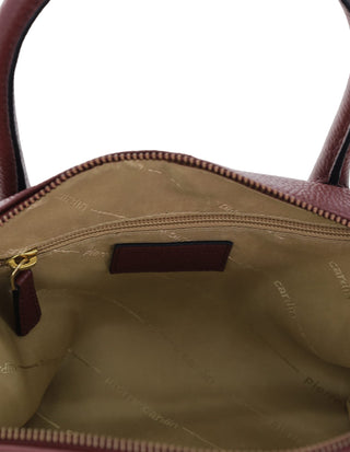 Mini Tote/Crossbody Bag Wine / Leather PC 4142 WINE Pierre Cardin Italian Leather Tote Crossbody Bag in Wine