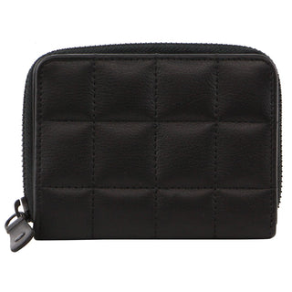 Leather Wallet Black / Leather PC 3904 BLK Pierre Cardin Italian Pleated Leather Ladies Press Stud Wallet in Black