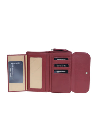 Bi-Fold Wallet Cherry / Leather PC 4028 CHERRY Pierre Cardin Ladies Bi-Fold Tab Wallet in Cherry