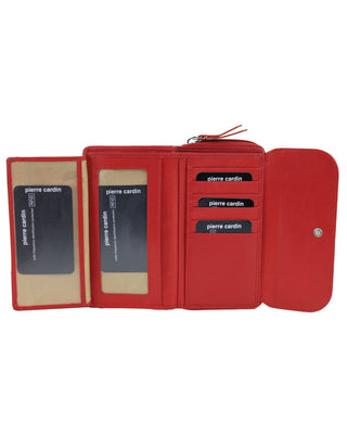 Bi-Fold Wallet Cherry / Leather PC 4028 CHERRY Pierre Cardin Ladies Bi-Fold Tab Wallet in Cherry