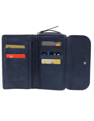Bi-Fold Wallet Denim / Leather PC 4028 DENUM Pierre Cardin Ladies Bi-Fold Tab Wallet in Denim