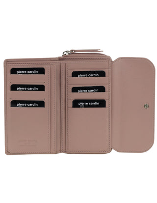 Bi-Fold Wallet Pink / Leather PC 4028 PINK Pierre Cardin Ladies Bi-Fold Tab Wallet in Pink