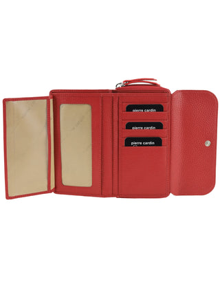 Bi-Fold Wallet Red / Leather PC 4028 RED Pierre Cardin Ladies Bi-Fold Tab Wallet in Red