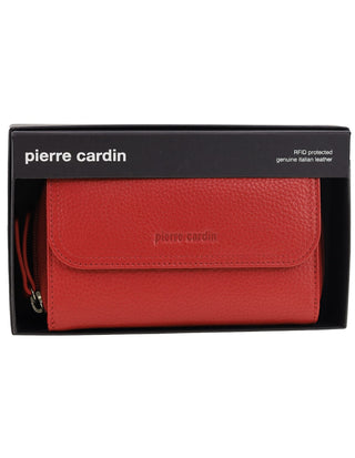 Bi-Fold Wallet Red / Leather PC 4028 RED Pierre Cardin Ladies Bi-Fold Tab Wallet in Red