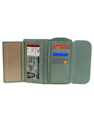 Bi-Fold Wallet Sage / Leather PC 4028 SAGE Pierre Cardin Ladies Bi-Fold Tab Wallet in Sage