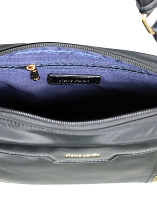 Crossbody Bag Black / Nylon/Vegan Leather PC 4115 BLK Pierre Cardin Ladies Everyday Nylon Crossbody Bag in Black