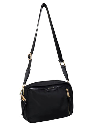 Crossbody Bag Black / Nylon/Vegan Leather PC 4115 BLK Pierre Cardin Ladies Everyday Nylon Crossbody Bag in Black