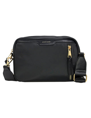 Crossbody Bag Black / Nylon/Vegan Leather PC 4115 BLK Pierre Cardin Ladies Everyday Nylon Crossbody Bag in Black