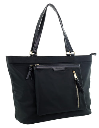 Tote Bag Black / Nylon/Vegan Leather PC 4113 BLK Pierre Cardin Ladies Iconic Nylon Tote/Shopper Bag in Black