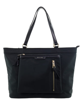Tote Bag Black / Nylon/Vegan Leather PC 4113 BLK Pierre Cardin Ladies Iconic Nylon Tote/Shopper Bag in Black