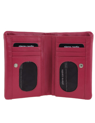 Ladies Wallet Cherry / Leather PC 4086 CHERRY Pierre Cardin Ladies Leather Bi-Fold Wallet in Cherry
