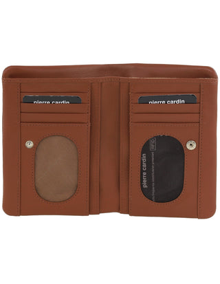 Leather Wallet Cognac / Leather PC 4086 COGN Pierre Cardin Ladies Leather Bi-Fold Wallet in Cognac