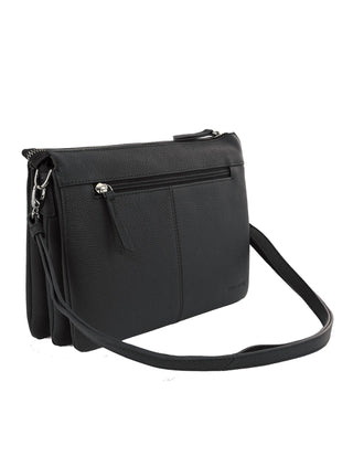 Crossbody Bag Black / Leather PC 4041 BLK Pierre Cardin Ladies Leather Crossbody Bag in Black