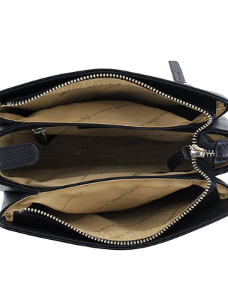 Crossbody Bag Black / Leather PC 4043 BLK Pierre Cardin Ladies Leather Crossbody Bag in Black