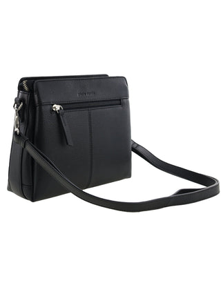 Crossbody Bag Black / Leather PC 4043 BLK Pierre Cardin Ladies Leather Crossbody Bag in Black