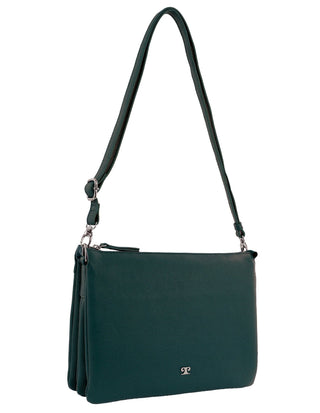 Crossbody Bag Green / Leather PC 4041 GRN Pierre Cardin Ladies Leather Crossbody Bag in Green