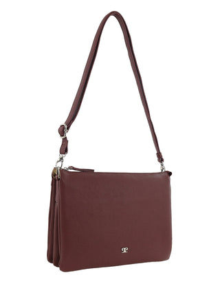 Crossbody Bag Shiraz / Leather PC 4041 SHIRAZ Pierre Cardin Ladies Leather Crossbody Bag in Shiraz