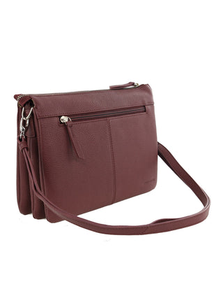 Crossbody Bag Shiraz / Leather PC 4041 SHIRAZ Pierre Cardin Ladies Leather Crossbody Bag in Shiraz