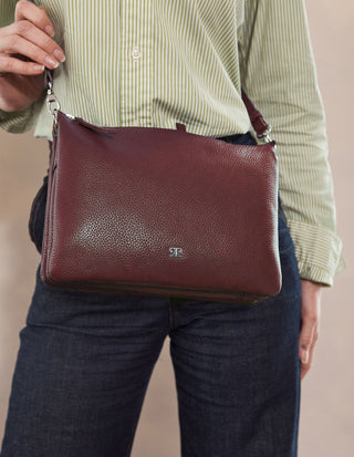 Crossbody Bag Shiraz / Leather PC 4041 SHIRAZ Pierre Cardin Ladies Leather Crossbody Bag in Shiraz