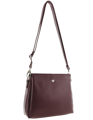 Crossbody Bag Shiraz / Leather PC 4043 SHIRAZ Pierre Cardin Ladies Leather Crossbody Bag in Shiraz