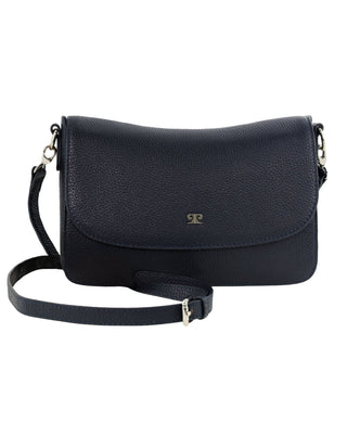 Crossbody Bag Navy / Leather PC 4040 NAVY Pierre Cardin Ladies Leather Flap Over Crossbody Bag in Navy