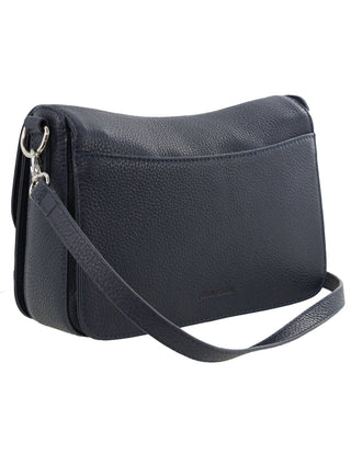 Crossbody Bag Navy / Leather PC 4040 NAVY Pierre Cardin Ladies Leather Flap Over Crossbody Bag in Navy