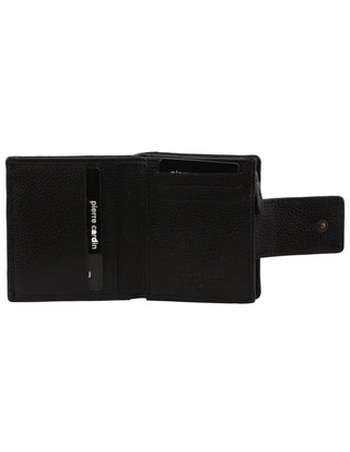 Leather Wallet Black / Leather PC 3862 BLK Pierre Cardin Ladies Leather Flip-over Bi-fold Wallet in Black