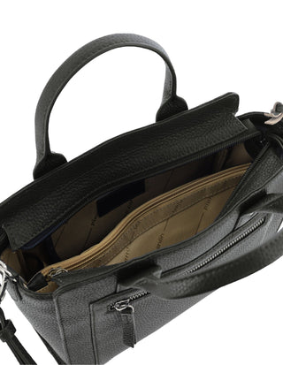 Crossbody Bag Black / Leather PC 4042 BLACK Pierre Cardin Ladies Leather Mini Tote Crossbody Bag in Black