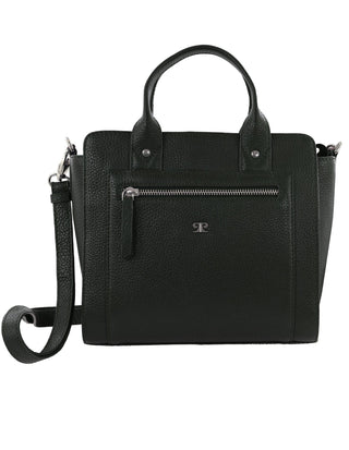 Crossbody Bag Black / Leather PC 4042 BLACK Pierre Cardin Ladies Leather Mini Tote Crossbody Bag in Black