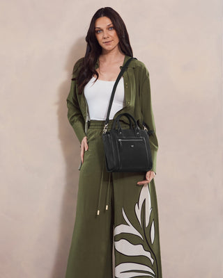 Crossbody Bag Black / Leather PC 4042 BLACK Pierre Cardin Ladies Leather Mini Tote Crossbody Bag in Black