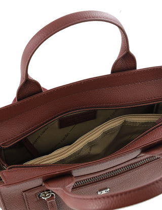 Crossbody Bag Chocolate / Leather PC 4042 CHOCOLATE Pierre Cardin Ladies Leather Mini Tote Crossbody Bag in Chocolate