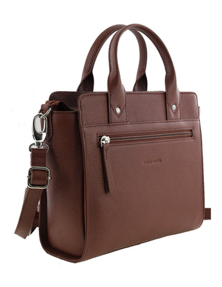 Crossbody Bag Chocolate / Leather PC 4042 CHOCOLATE Pierre Cardin Ladies Leather Mini Tote Crossbody Bag in Chocolate