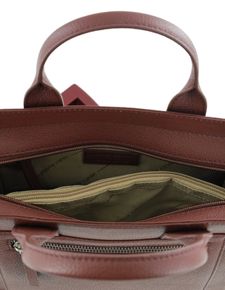 Crossbody Bag Chocolate / Leather PC 4042 CHOCOLATE Pierre Cardin Ladies Leather Mini Tote Crossbody Bag in Chocolate