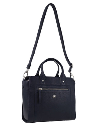 Crossbody Bag Navy / Leather PC 4042 NAVY Pierre Cardin Ladies Leather Mini Tote Crossbody Bag in Navy